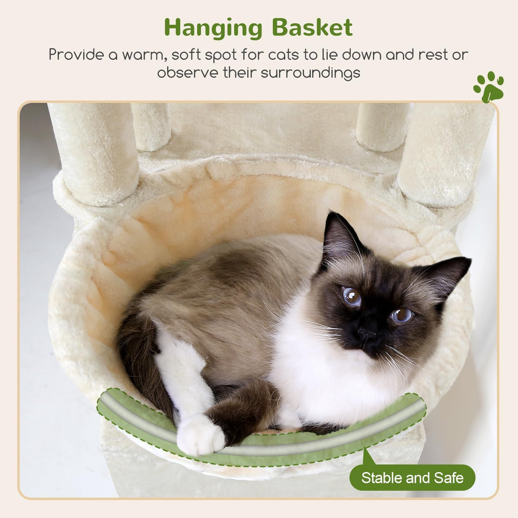 Globlazer Heavy Duty Cat Trees for Big Cats Maine Coon, F61, Beige