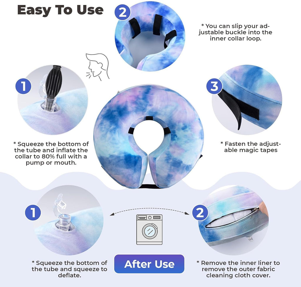 Inflatable Cone Collar for Dogs and Cats, Dog Neck Collar Recovery E-Collar Alternative After Surgery, Elizabethan Collar for Dogs Recovery