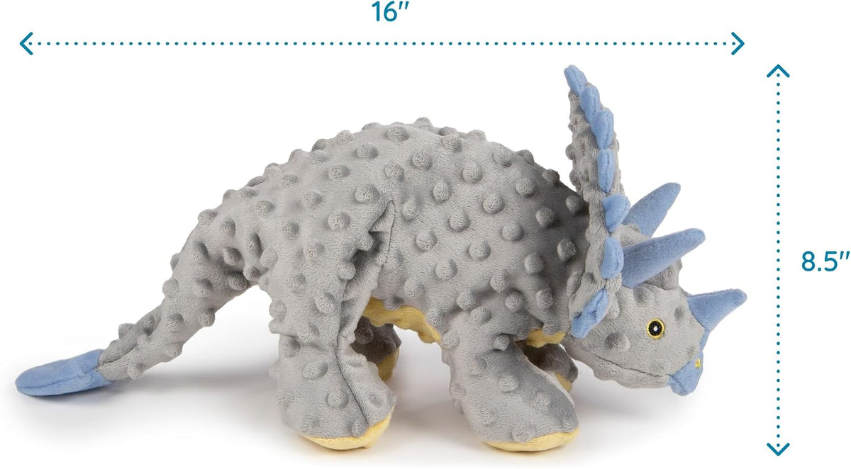 FurHaven Cooling Gel Dog Bed & goDog Toy - Squeaky Plush Dino with Chew Guard Technology for Large Dogs - Plush & Velvet Waves Perfect Comfort Sofa - Granite Gray, Jumbo Plus/XXL