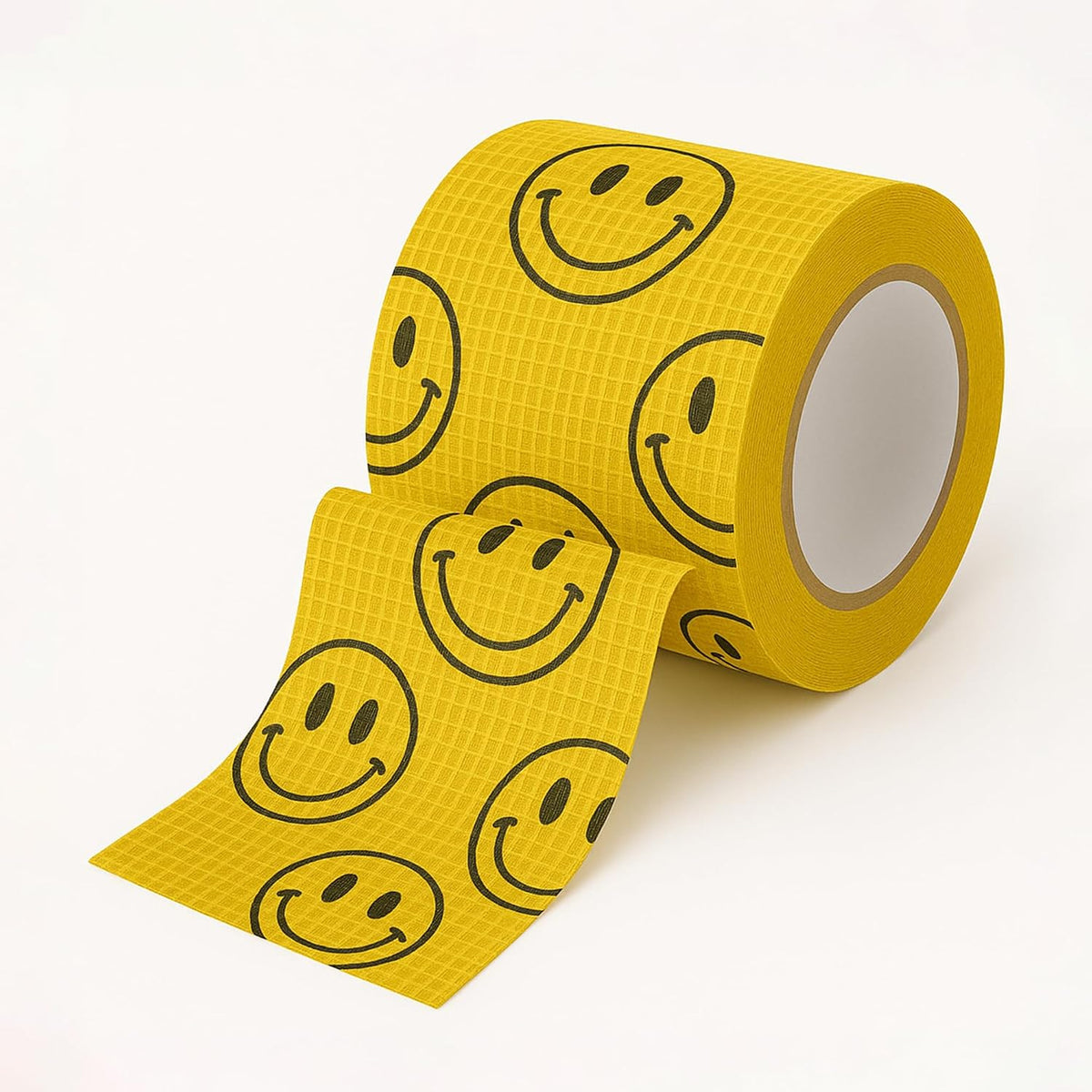 JorVet 2" x 5 Yards Cohesive Bandages | Fun Self-Adhesive Wrap for Animal Wound | Easy Tear, No Scissors Needed | Individually Wrapped Vet Tape, Secure & Flexible | Smiley Face Yellow | Pack of 12