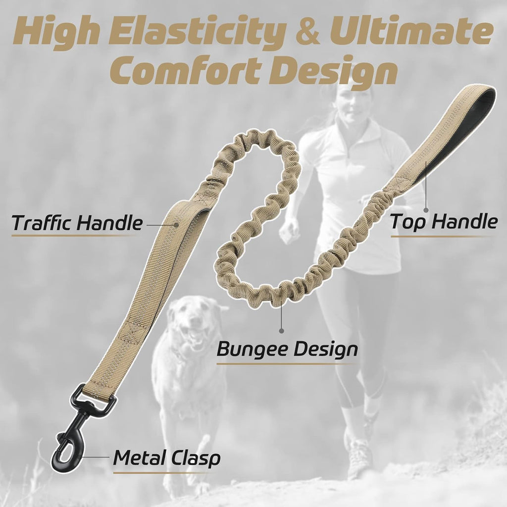 rabbitgoo Tactical Dog Leash, Heavy Duty Training Bungee Lead