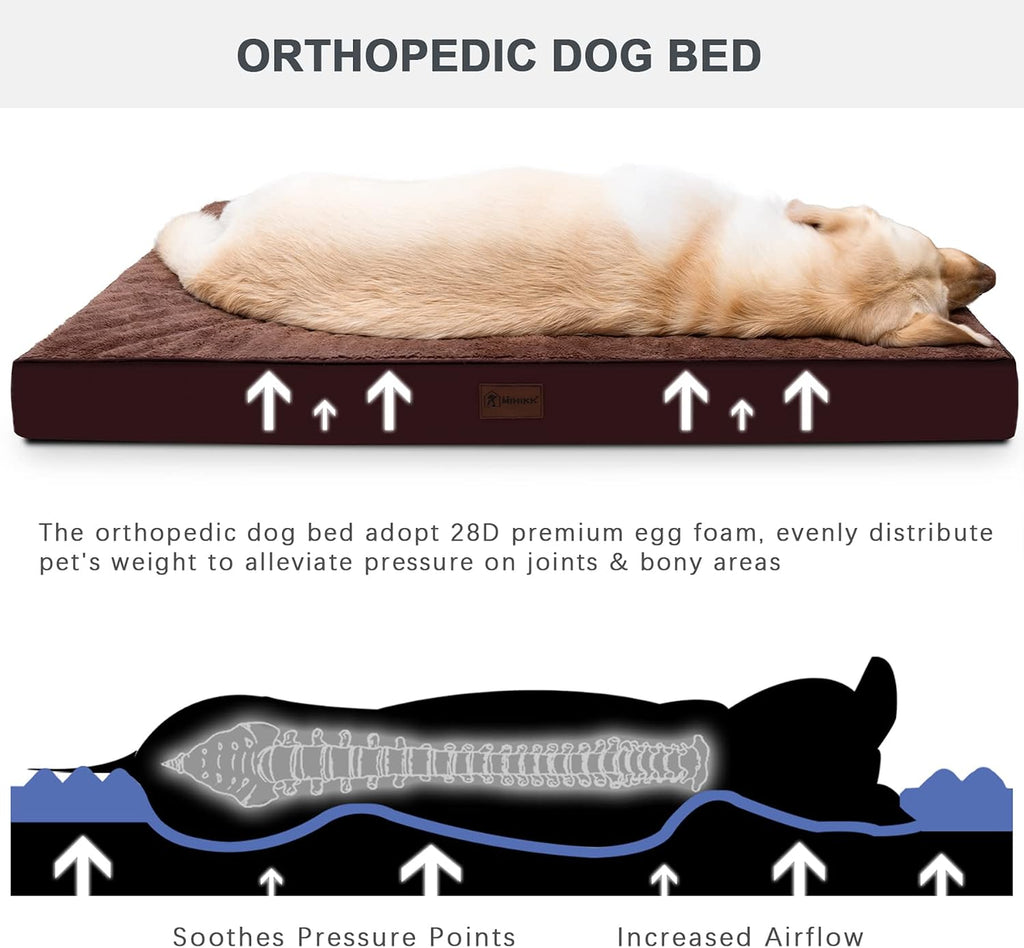 Waterproof Large Size Dog Crate Bed Orthopedic 41x27 Brown