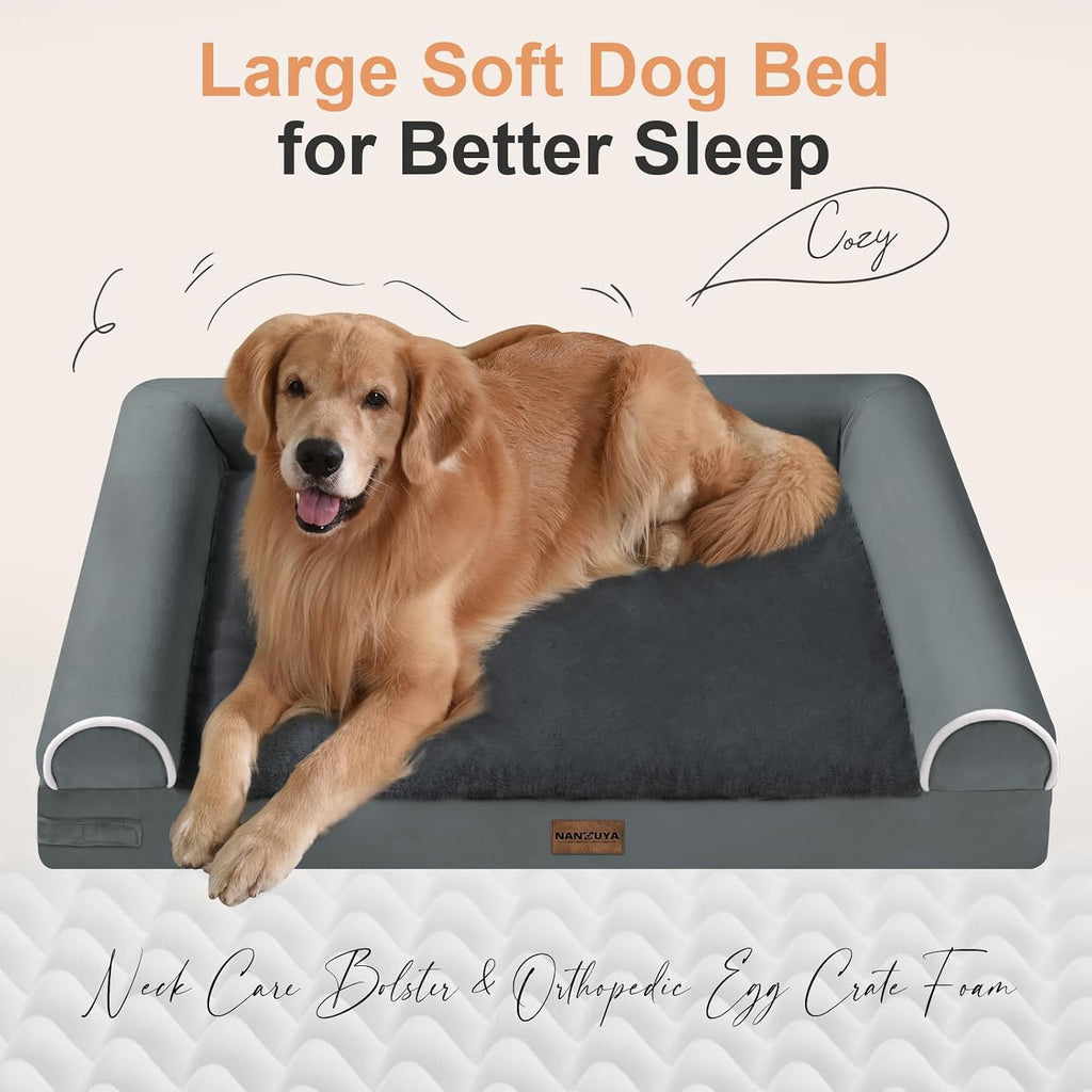 NANUYA Orthopedic Dog Bed for X-Large Dogs, 40 x 32 Inch, Dark Grey