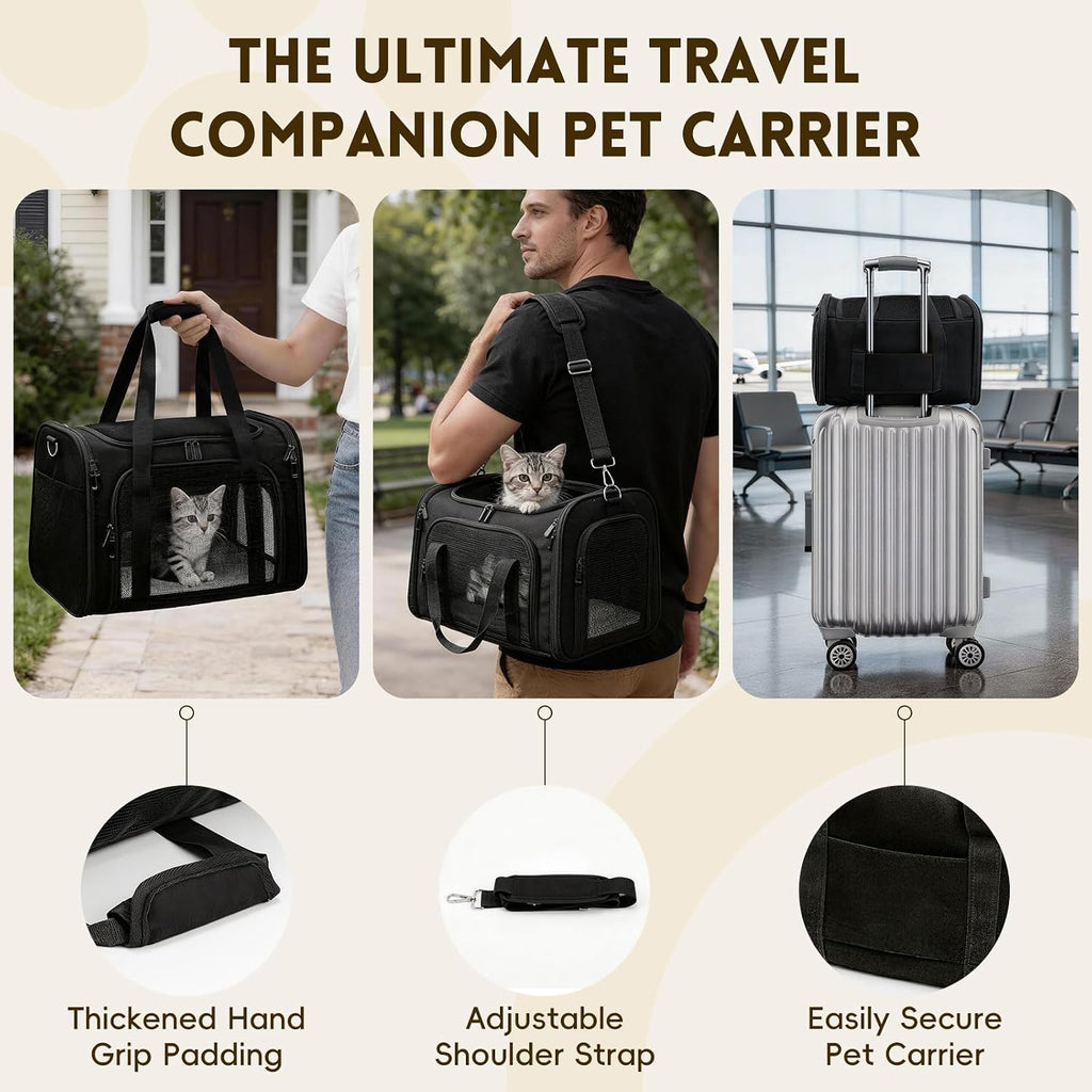 Cat Carrier Soft, Dog Carriers for Small Dog/Large Cat (Up to 16lb)