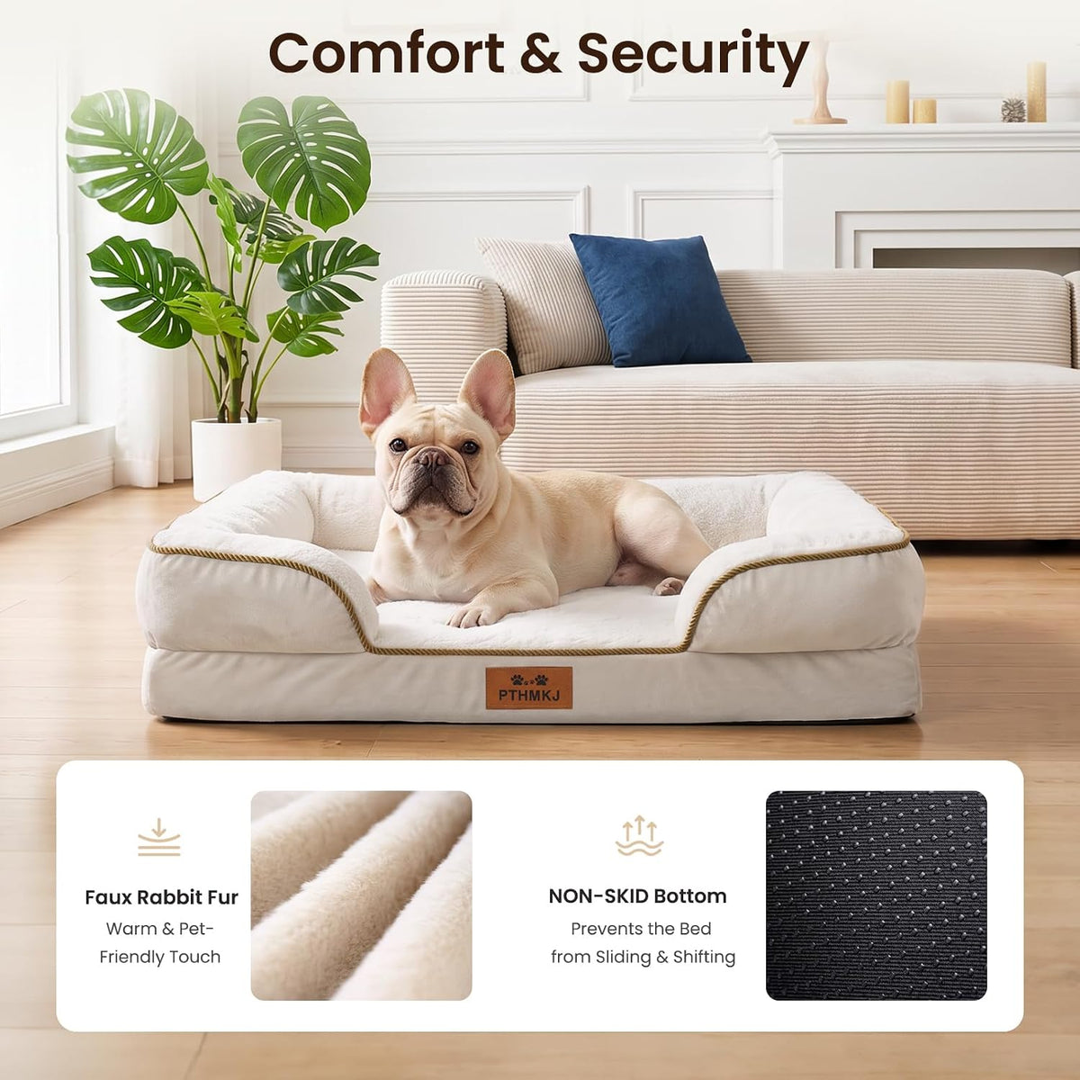 Orthopedic Dog Bed Medium Size Dog, Memory Foam Dog Bed Couch, 30" L