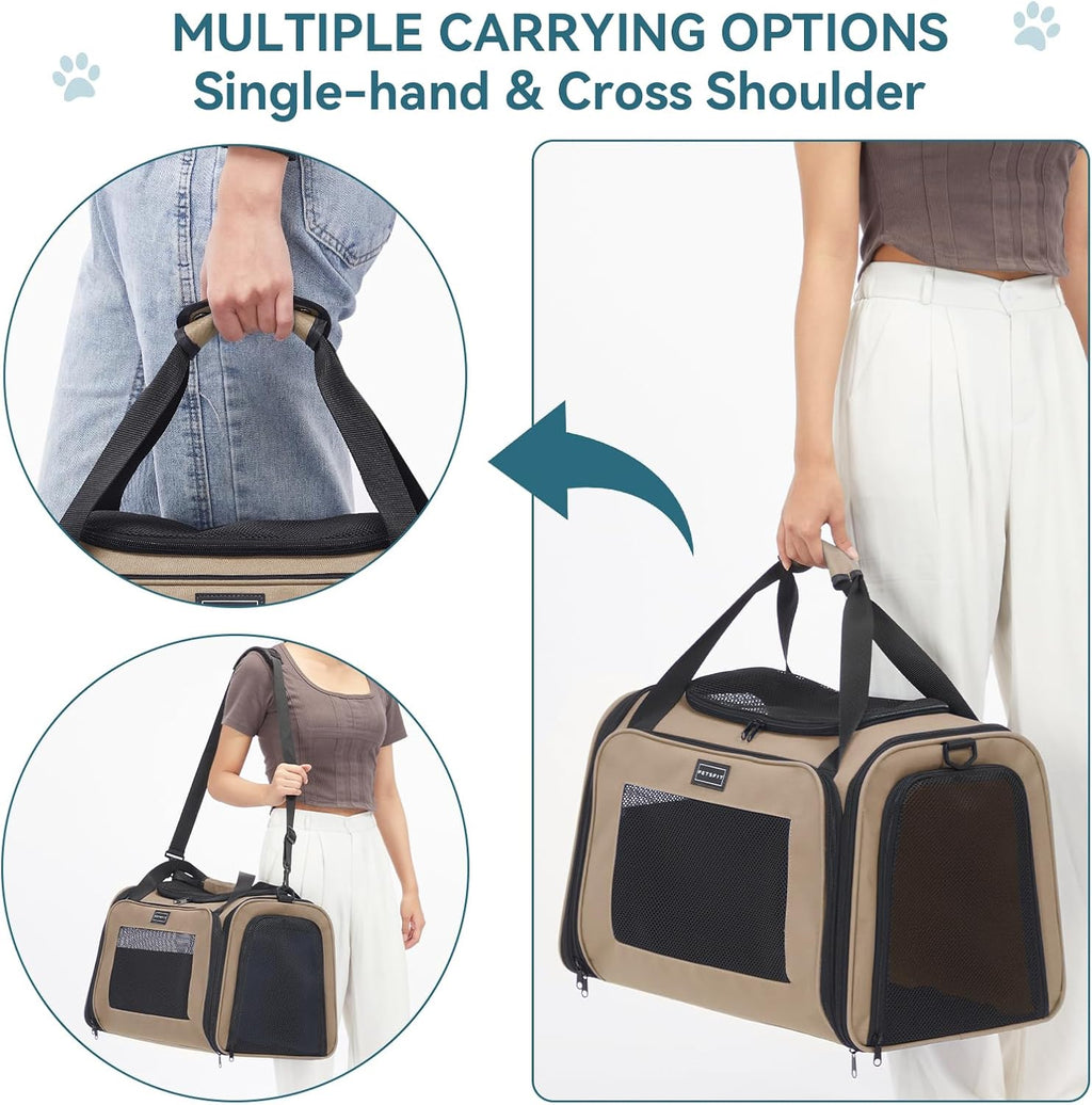PETSFIT Soft-Sided Cat Carrier for Medium Cats up to 25 lbs