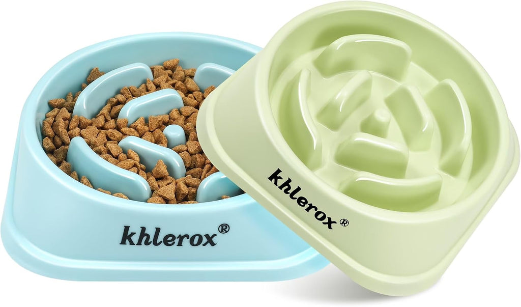 2 Pack Slow Feeder Dog Bowls for Large Dogs | Non-Slip Base, Anti-Choking Design, Reduces Bloating & Overeating, Easy to Clean, 4 Cups