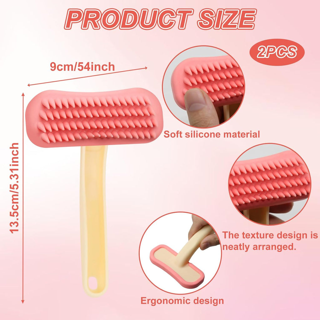 2Pcs Rabbit Brush Soft Bunny Grooming, Soft Silicone Small Animal Massage Comb, Practical Brush Bunny Grooming Kit Supplies Suitable for Cats Puppies & Other Pets