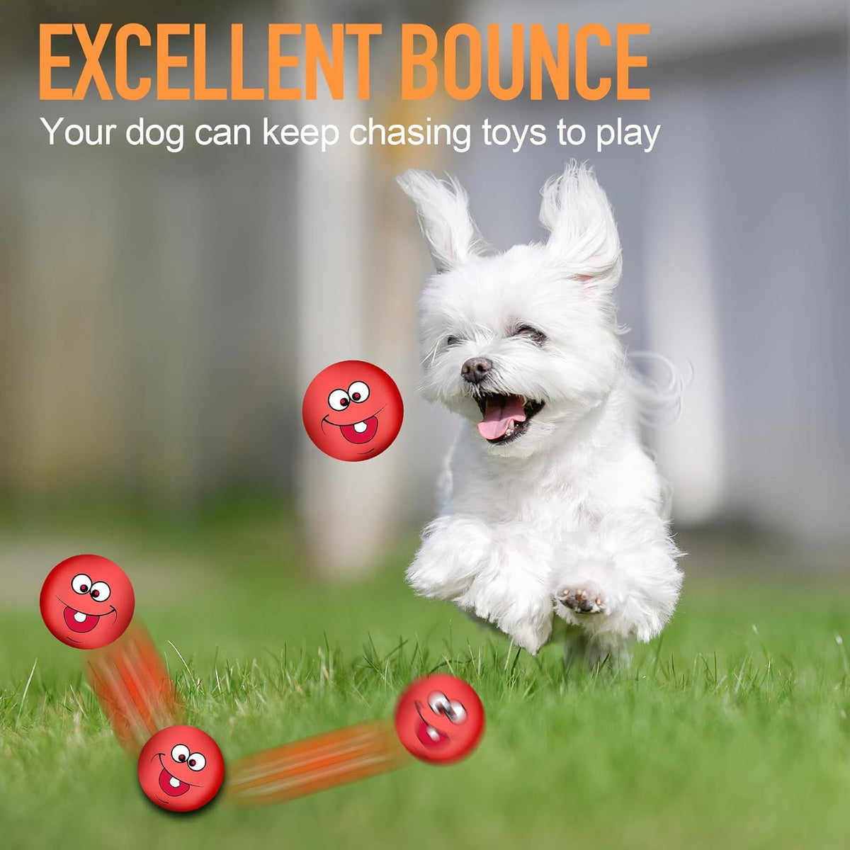 Squeaky Dog Toys Funny Face Chewing Latex Rubber Soft Fetch Play Interactive Dog Squeaky Balls for Puppy Small Medium Pet Dog (12PCS)