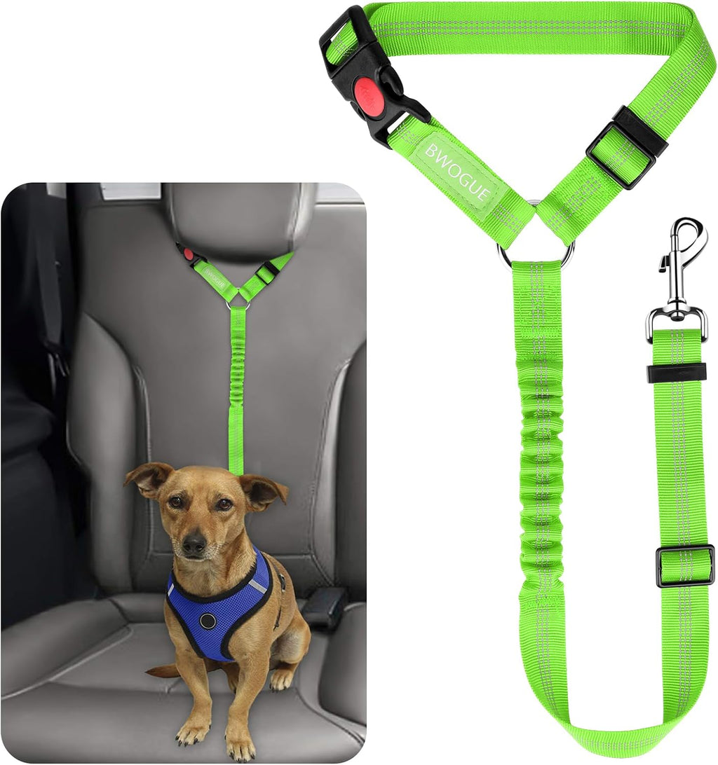 BWOGUE Dog Seat Belt for Car, Reflective Headrest Restraint Bungee Lead