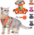 BEAUTYZOO Cat Harness and Leash,Escape Proof Easy-On Vest w/Neck Buckle, S