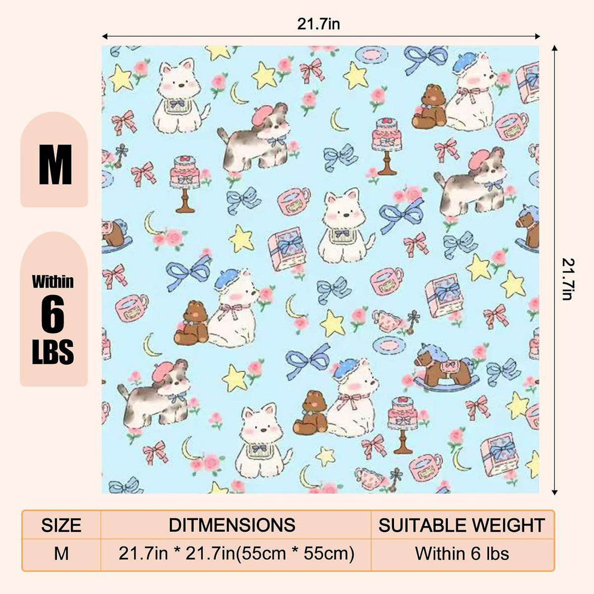 21.7" Cat Grooming Wrap Cat Wrap for Cutting Nails M(Within 6lbs)