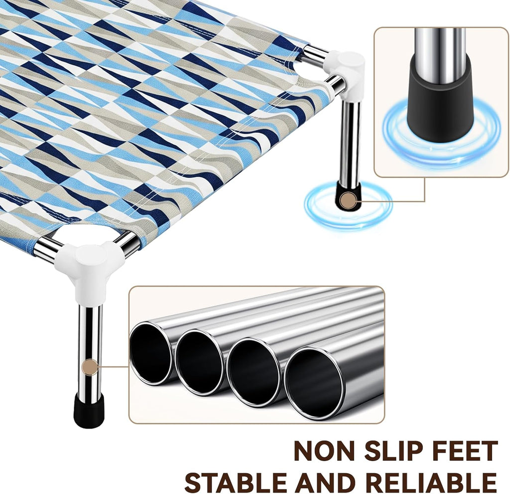 Raised Elevated Dog Bed, Lifted Cooling Stainless Steel Pet Dog Cot, Medium