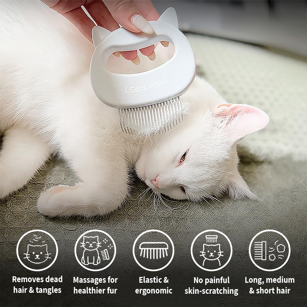 Leo's Paw The Original Pet Hair Removal Massaging Shell Comb