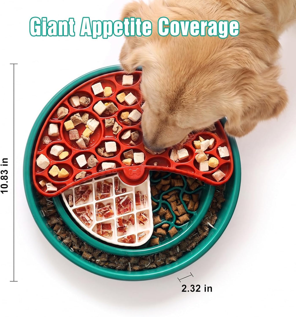 3-Level Slow Feeder Dog Bowl, Interactive Puzzel Feeder & Lick Mat