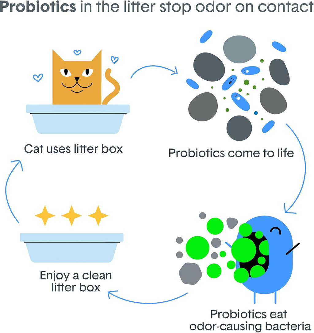 Boxie Probiotic Cat Litter, 40 Day Control, Clumping Clay Kitty Litter, Odor Eliminating Probiotics, Dust-Free, No Fragrances No Fillers, 16 lb