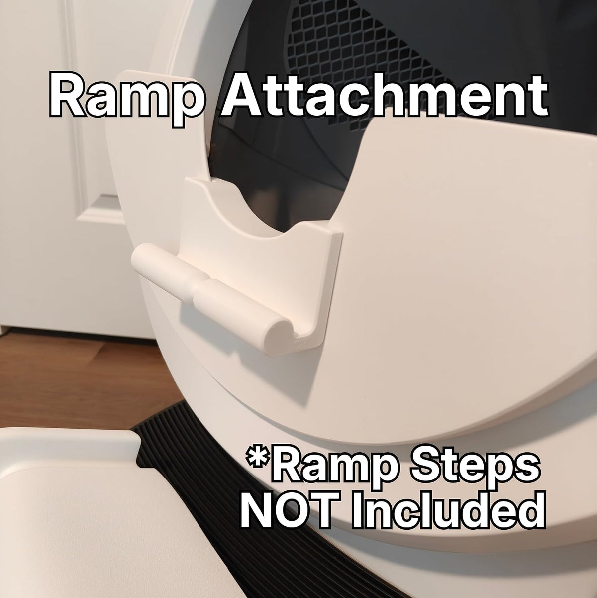 Max Shield w/Steps Attachment Compatible with Litter-Robot 4 : Anti-Flicking, One-Piece Design (Black Max Shield w/Steps Attachment)