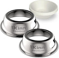 Kinn Kleanbowl Pet Bowl Stainless Steel Frame, 8 oz (Pack of 2) | Compostable Refills, Spill-Proof Stable, Disposable, No Plastic 