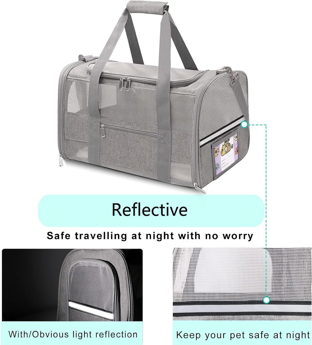 17 inch Soft Cat Carrier with Shoulder Strap for Travel, Pink