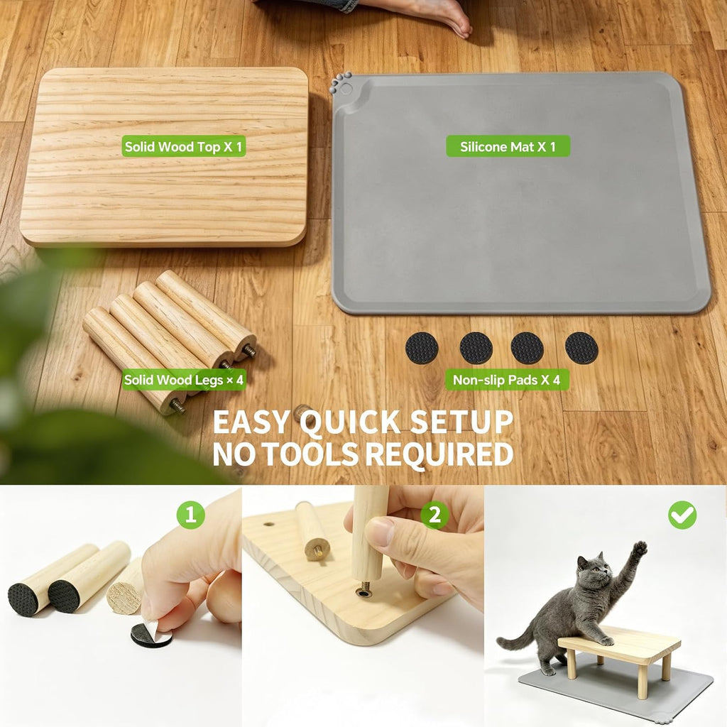 Cat Feeder Stand, Elevated Cat Food Stand for Automatic Feeders & Bowls