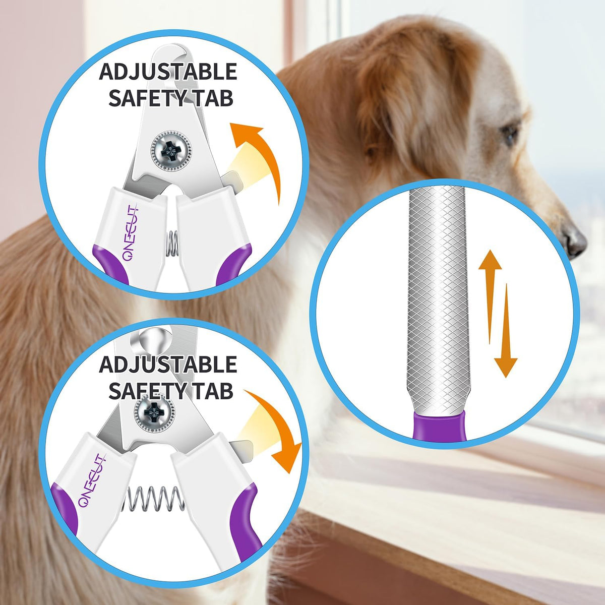 6" Dog Nail Clippers for Small, Medium and Large Breed Professional Pet Nail Trimmers -Suitable for Cats, Rabbits and Guinea Pigs with Safety Guard to Avoid Over Cutting (Purple)