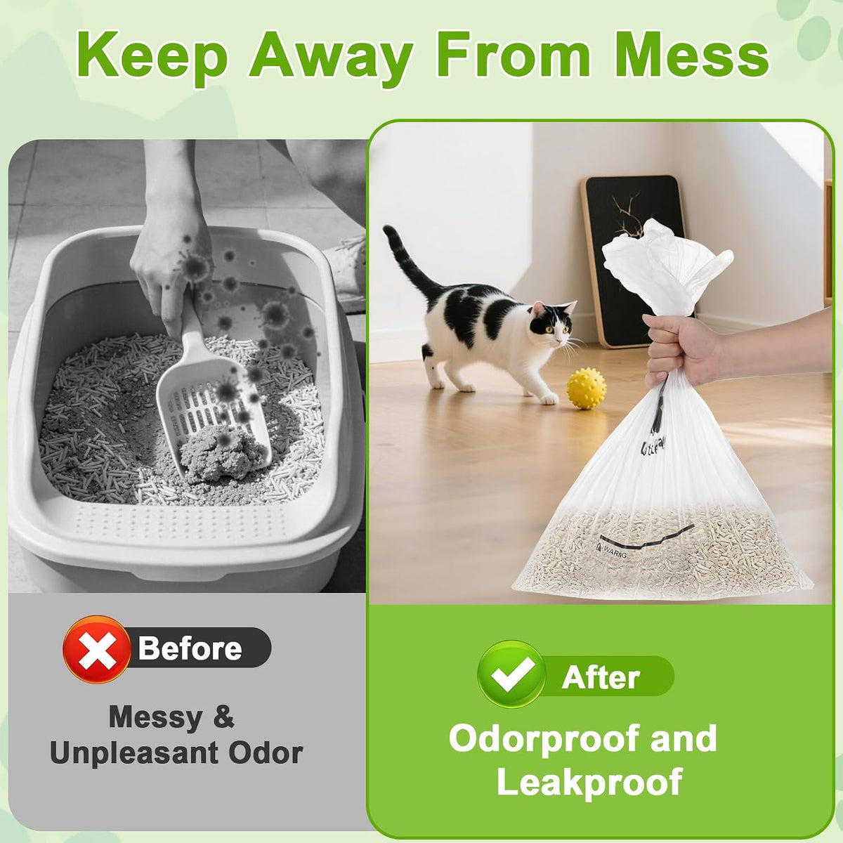 Litter Box Ro.bo.t 4/3/5 Waste Bag, 9-11 Gal Capacity,150Pack for Cat Owner