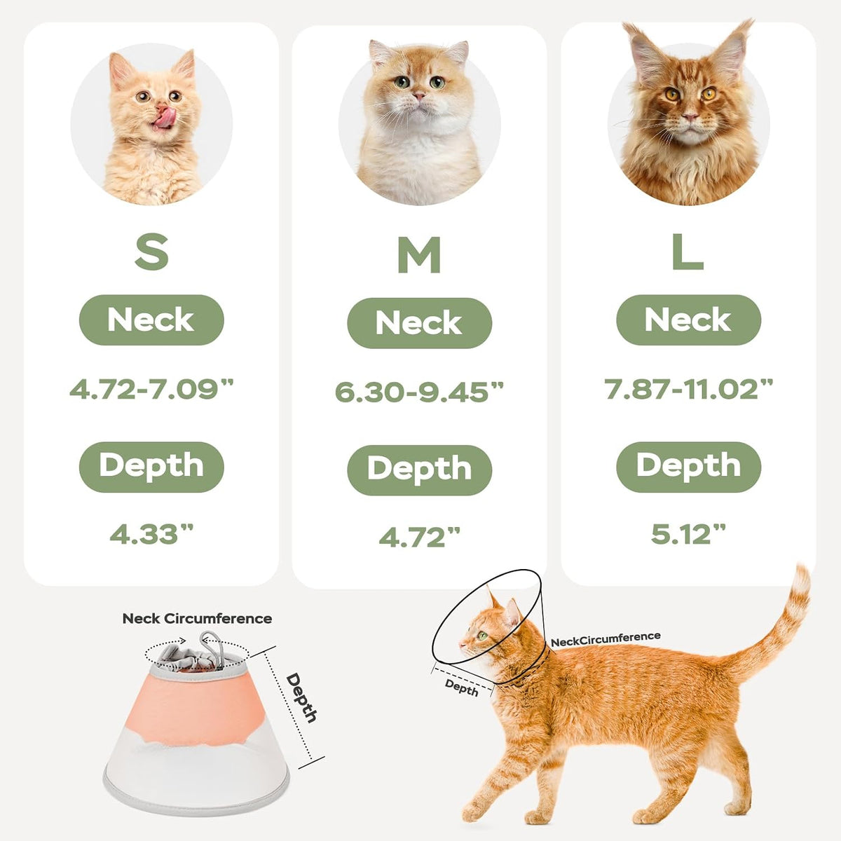Cat Cone Collar Soft: Comfortable Waterproof Mesh Recovery Cone After Surgery to Stop Licking and Scratch, Alternative to Plastic Elizabeth Head/Neck Cone