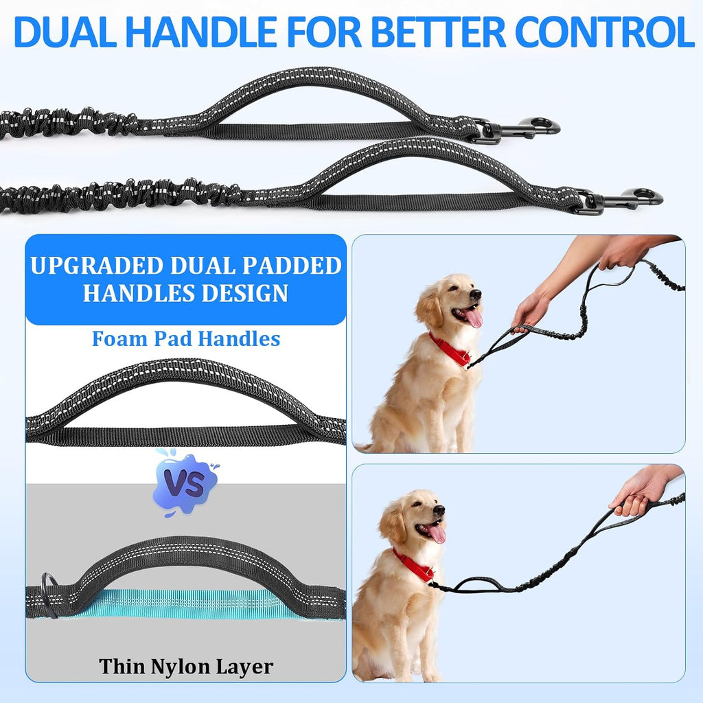 Philorn Hands Free Dog Leash for 2 Dogs, Adjustable Waist Leash
