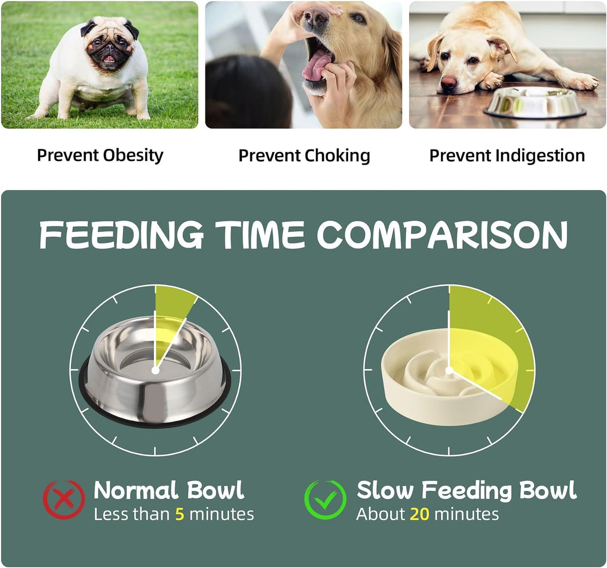 Havniva Ceramic Slow Feeder Dog Bowls, 6.1 in Slow Feeder for Small Breed