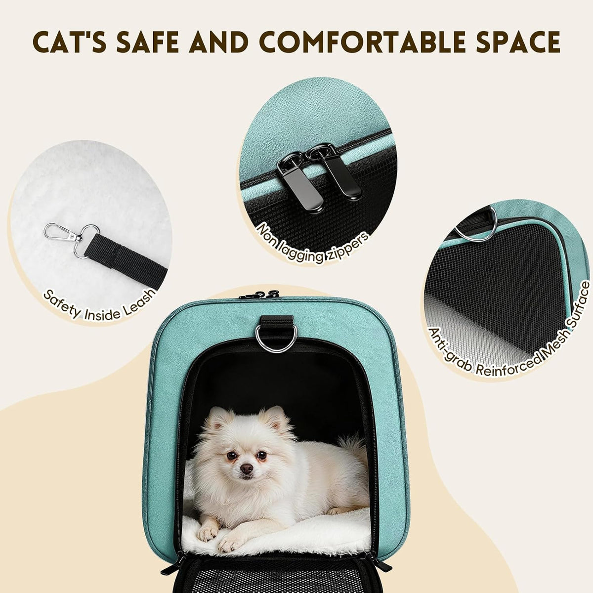 Cat Carrier Soft, Dog Carriers for Small Dog/Large Cat (Up to 16lb)