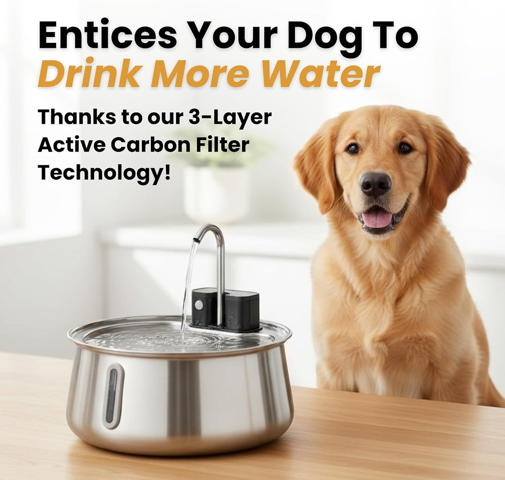 Wireless Dog Water Fountain, Large 4L (135oz)