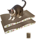 TIMHAKA Cat Scratching Board, Corrugate Cat Scratcher with Catnip, 2 Pack