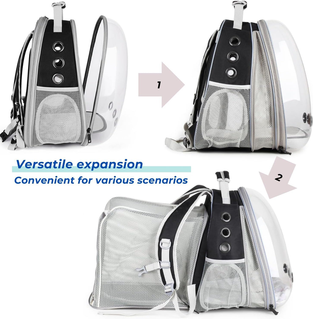Lollimeow Expandable Bubble Cat Carrier Backpack, Supports up to 16 lbs