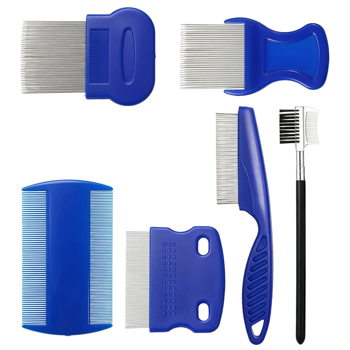 6Pcs Flea Lice Comb Set for Cats and Dogs, Pet Grooming Combs