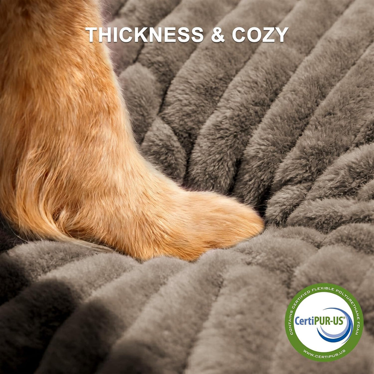 FURTIME Dog Beds Large Sized Dog, Washable Orthopedic Pet Bed with Removable Cover, Rectangle Soft Calming Sleeping Puppy Bed Durable Pet Cuddler with Anti-Slip Bottom, Coffee, L(36"x27"x8")