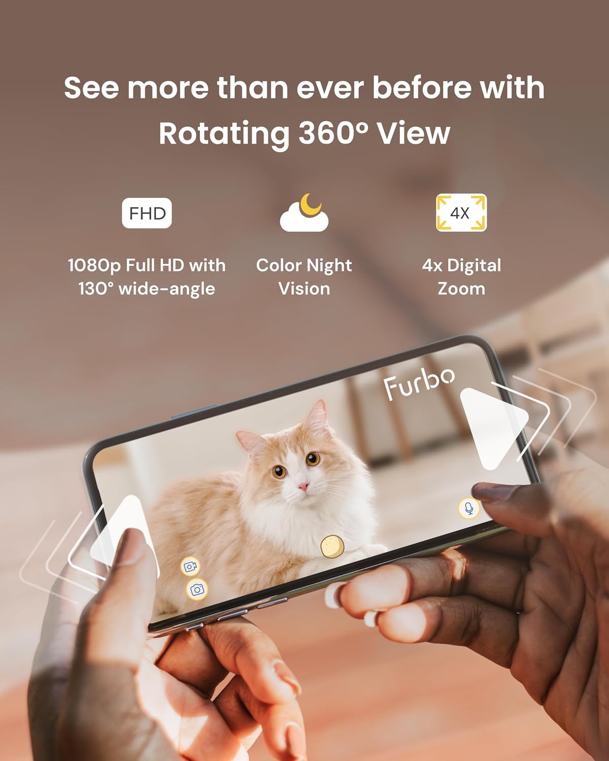 Furbo 360° Cat Camera [Core Features, No Ongoing Cost]