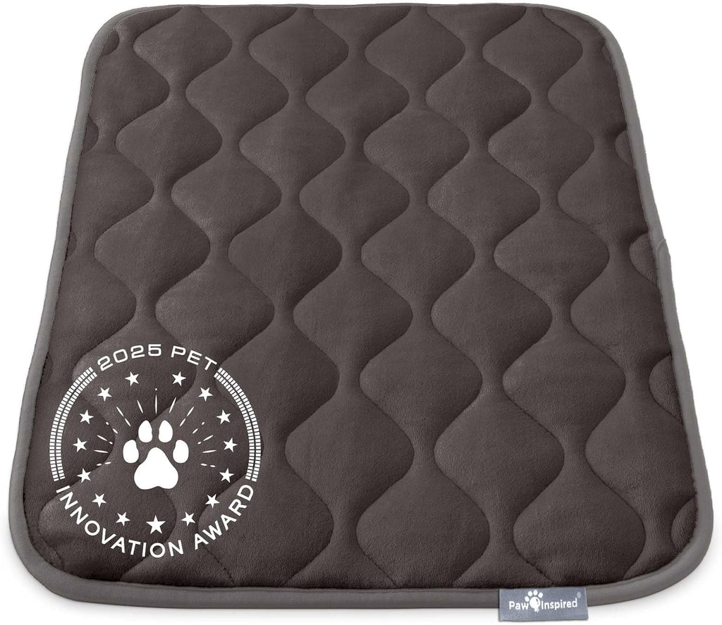 Paw Inspired Washable Padded Crate Mats for Dogs, Gray, 29x18 Inch