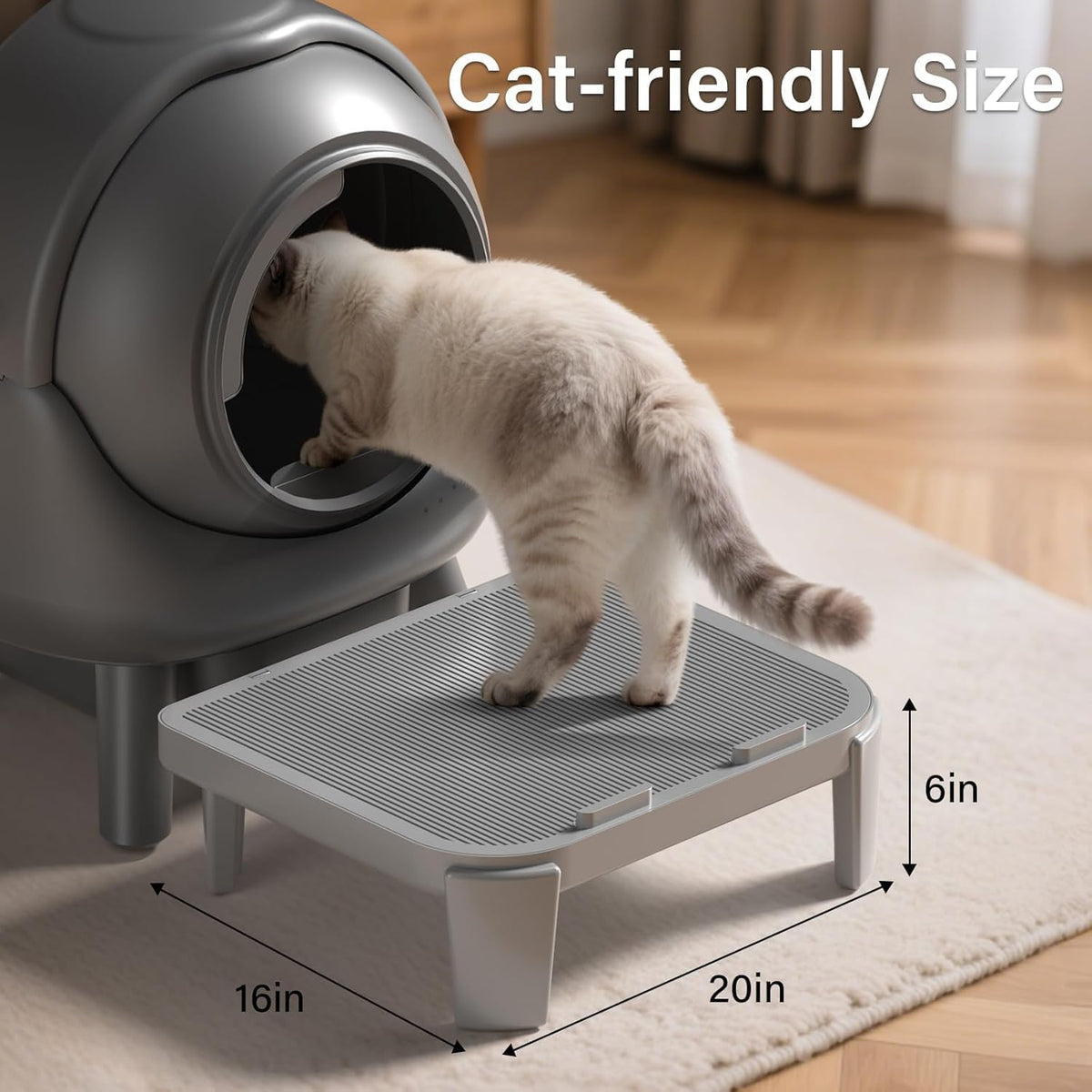 Cat Pedal Step Stool with Filter Function Self Cleaning Litter Box Footstool Compatible with Automatic Cat Litter Box, Self-Cleaning Cat Box Step Stairs