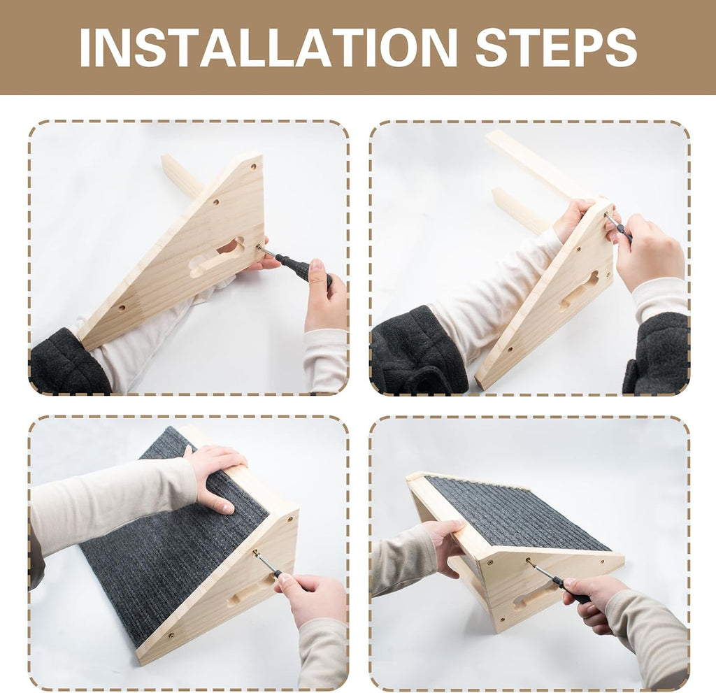 Dog Ramp for Stairs, Wooden Low-Angled Pet Ramps (1 Pack)