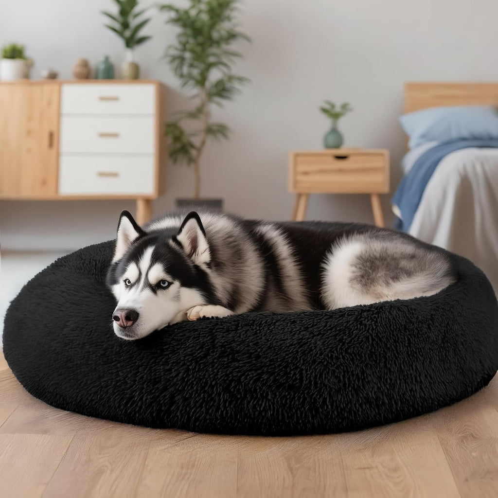 Extra Large Dog Beds, 36in Human Dog Anxiety Relief Comfort Bed (Black)