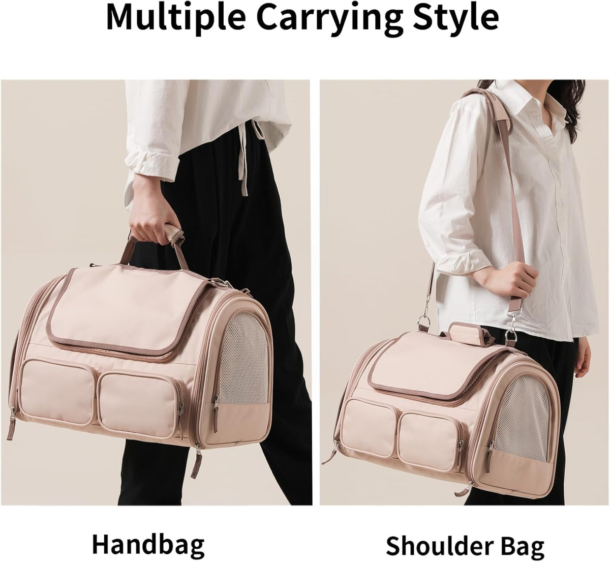 FUKUMARU Cat Carrier, Airline Approved Dog Carrier with Rollable Cover