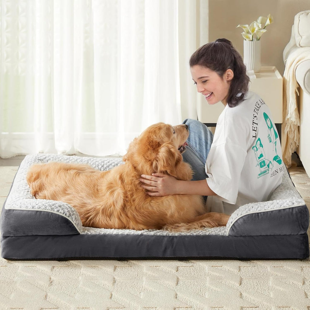 LEXTRO Washable Orthopedic Dog Bed, Waterproof Couch for Large Senior Dogs
