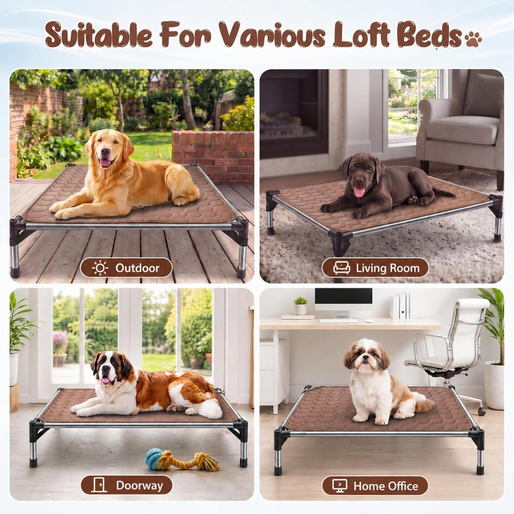 Elevated Dog Cat Bed Cover Replacement Pad, 51 x 32 Inch, Brown