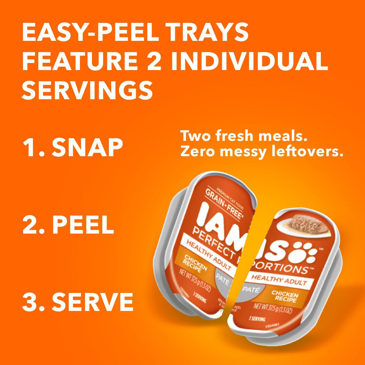 IAMS Perfect Portions Sensitive Digestion & Skin Wet Cat Food Pate, Healthy Adult Grain Free Pate, Chicken and Salmon Recipes, (24) 2.6 oz. Variety Twin-Pack Trays (Pack of 2)