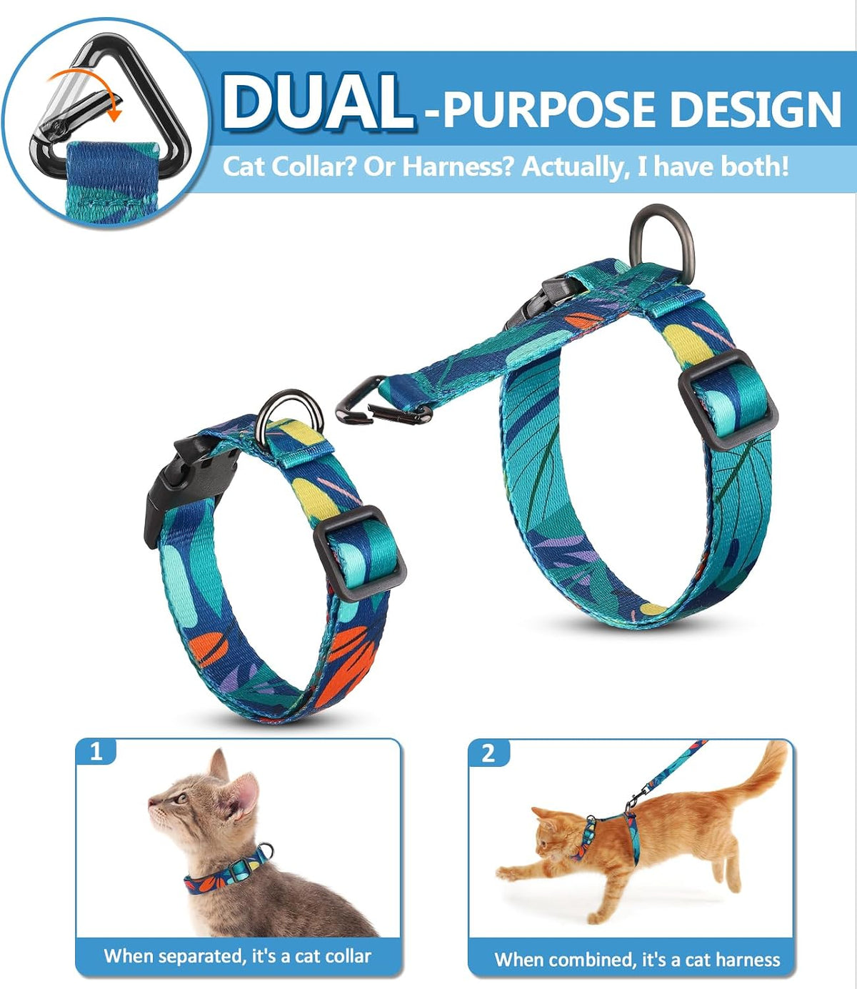 Halypet Cat Harness and Leash Set, Escape Proof Cat Harnesses