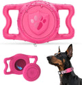 IP68 Waterproof AirTag Holder for Dog Collar, Silicone, Rose Red