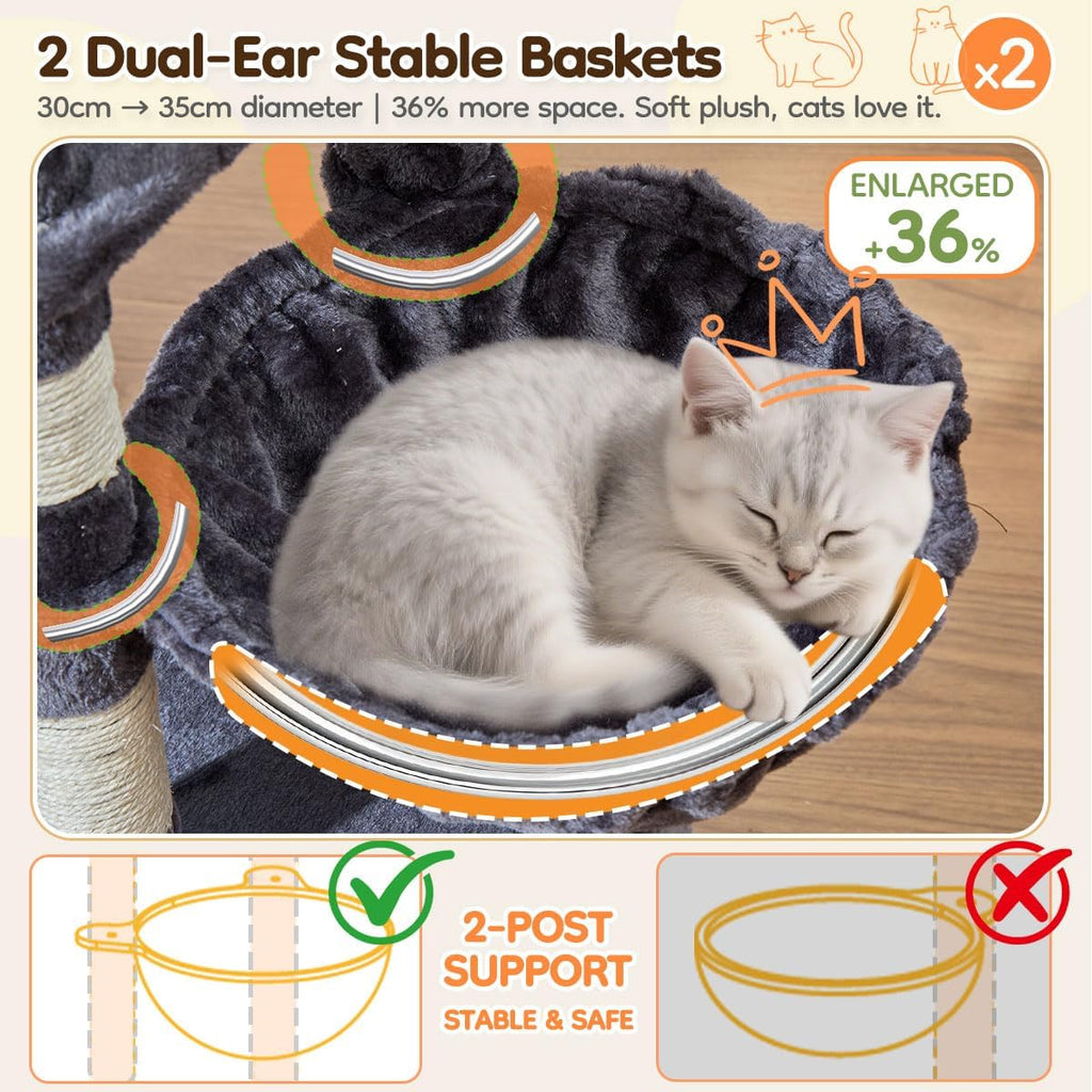 Taoqimiao 53.5in Cat Tree, Heavy Duty Sturdy Cat Tower for Indoor Cats S20G