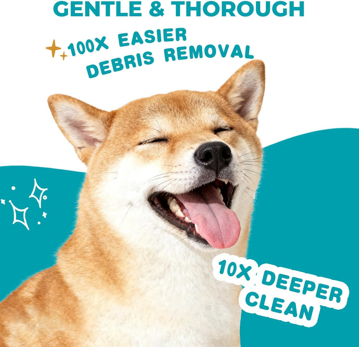 Pet Ear Cleaner Finger Wipes for Dogs, Cats, Alcohol-Free Formula
