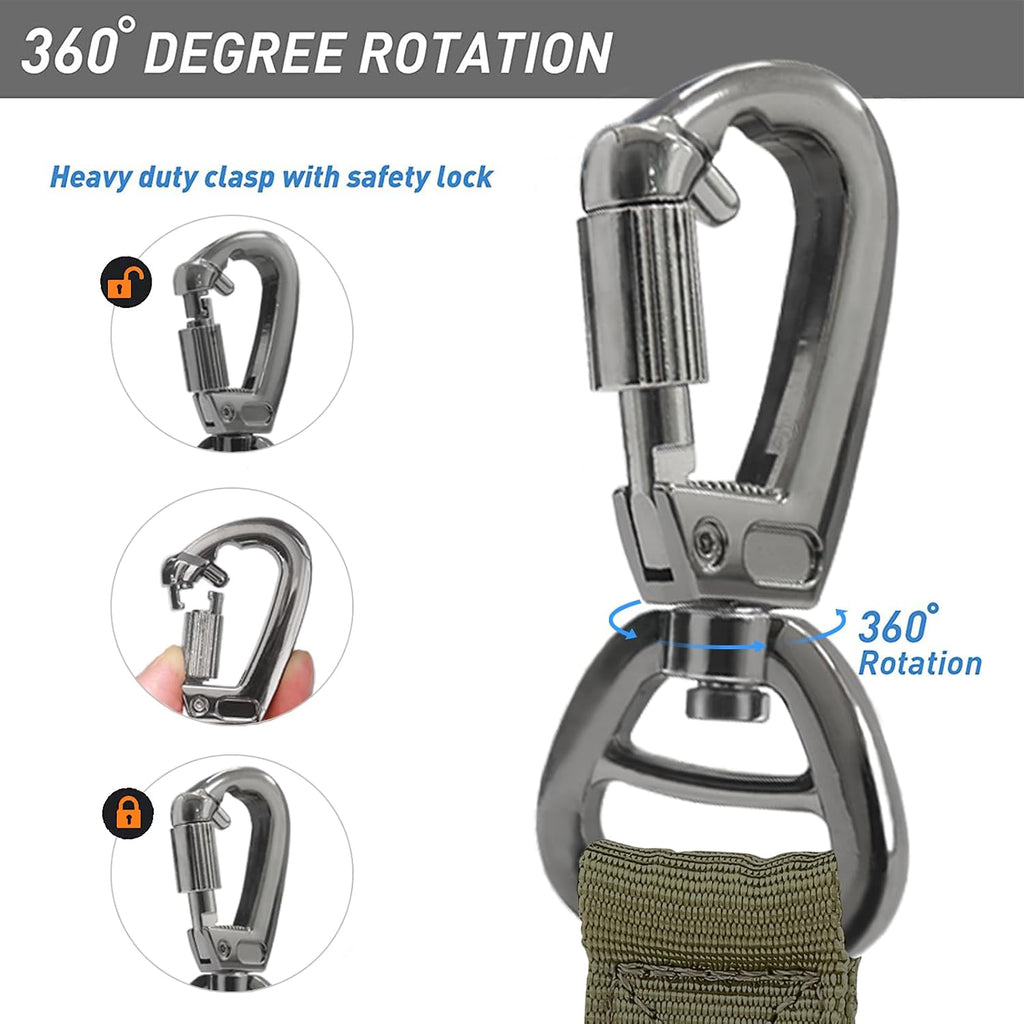 Hotsky Tactical Bungee Shock Absorbing No Pull Dog Leash,Army Green,4-6FT