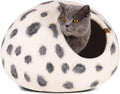 MEOWFIA Cat Cave - New Zealand Wool Bed for Indoor Cats (Snow Leopard)